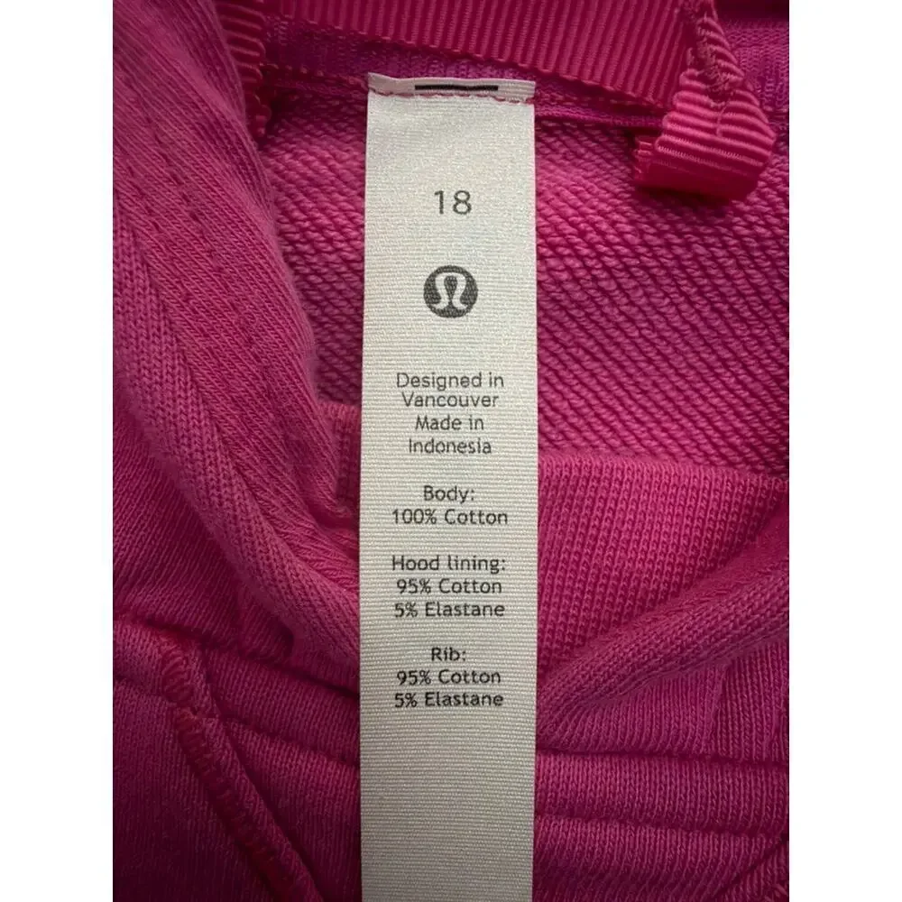 Lululemon All Yours Cropped Hoodie Sonic Pink size 18